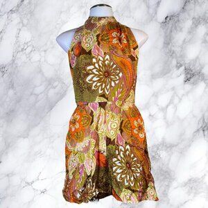 VTG Handmade In The Groove Paisley Print Romper
